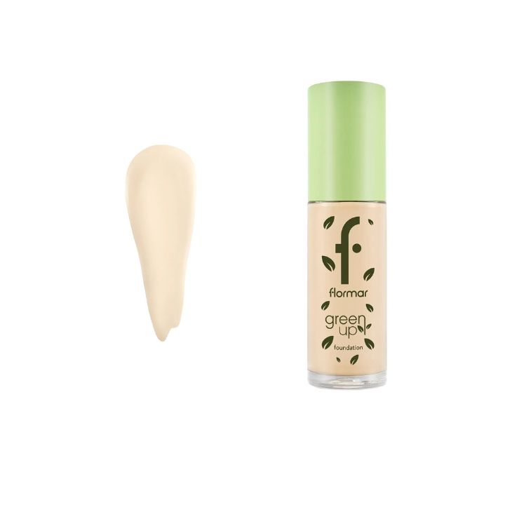 0034550_- کرم پودر وگان شیشه ای مات گرین آپ فلورمار - Image 1