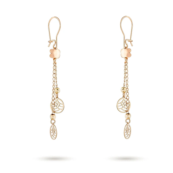 1a07ca1762a790b252c94d1413a76e39 گوشواره طلا زنانه آویزدار طرح گوی فانتزی کد MT۱۰۵۳ - Image 1