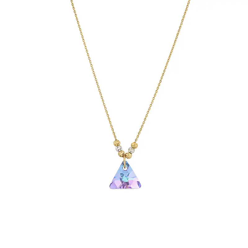 2341651f6d29e844e29806a60d0b1bbe گردنبند طلا زنانه سواروسکی کد MT۸۳ - Image 1