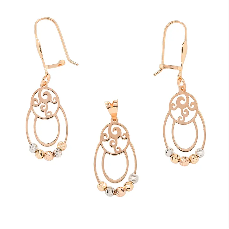 332f5b692e4c589f32b1e82492495f3e نیم ست زنانه طلا گوی تراش دایره کد MT۲۵۲ - Image 1