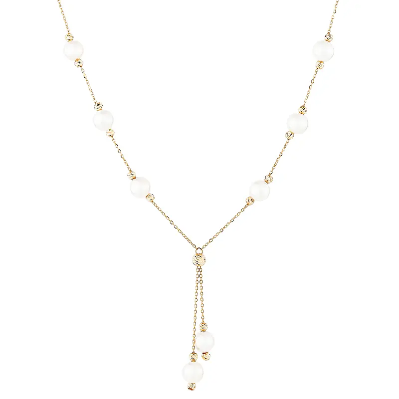 491ed1a2e823f7ad2dd002930f4c317d گردنبند زنانه طلا طرح مروارید کد MT۱۱۰۵ - Image 1