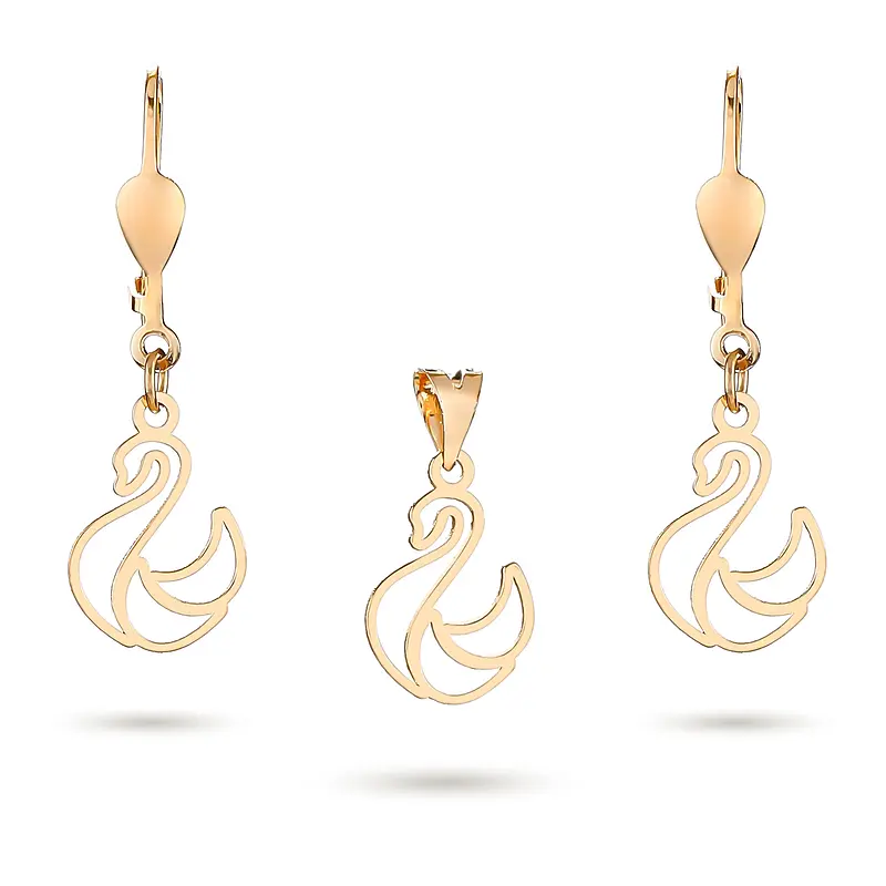 576ffeea074b21a3b6725aeb1ea77c31 نیم ست زنانه طلا قو کد MT۵۵۴ - Image 1