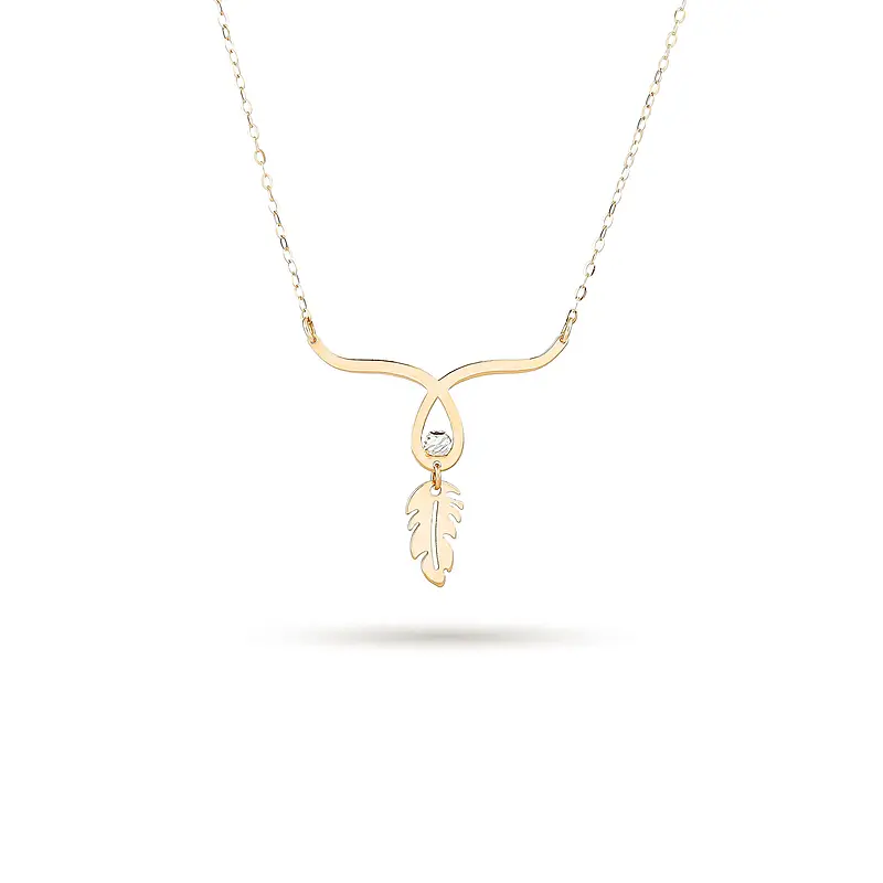 714e139d388a6d99da544a049581f581 گردنبند زنانه طلا طرح برگ کد MT۱۰۰۰ - Image 1