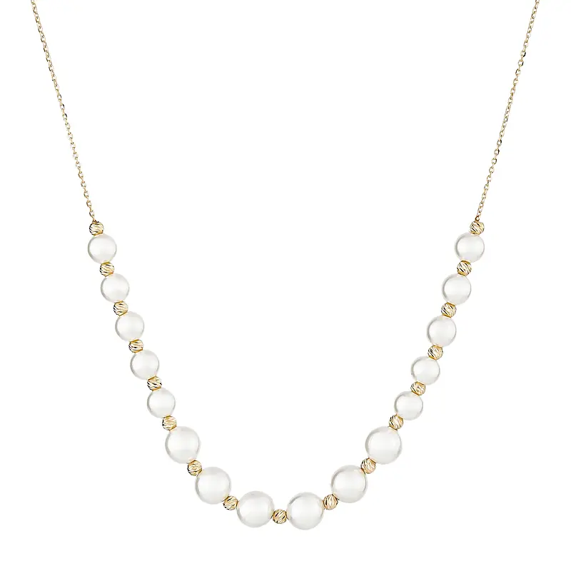 7540ab5373e8454c8f499fc2a95338b6 گردنبند زنانه طلا طرح مروارید کد MT۱۱۰۴ - Image 1