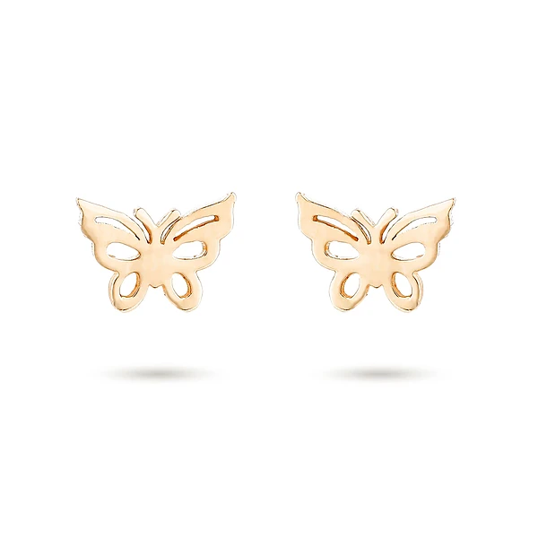 8189fc374a06ce7b43c7bb12f4b54f49 گوشواره طلا زنانه میخی ماکان طرح پروانه MT۱۰۴۲ - Image 1