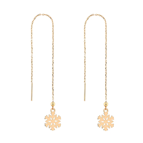 92946451650ae486836124e1c6216d12 گوشواره طلا زنانه بخیهای طرح برف کد MT۷۳۹ - Image 1