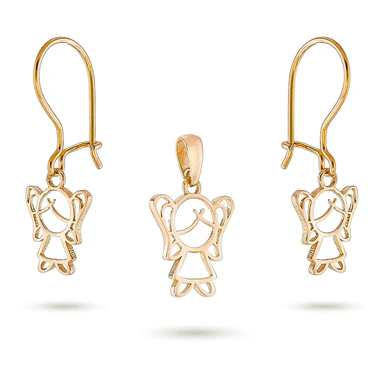 9473939acf582ada43eb72aac4b5e29f نیم ست زنانه طلا دختر بچه کد MT۷۰۵ - Image 1