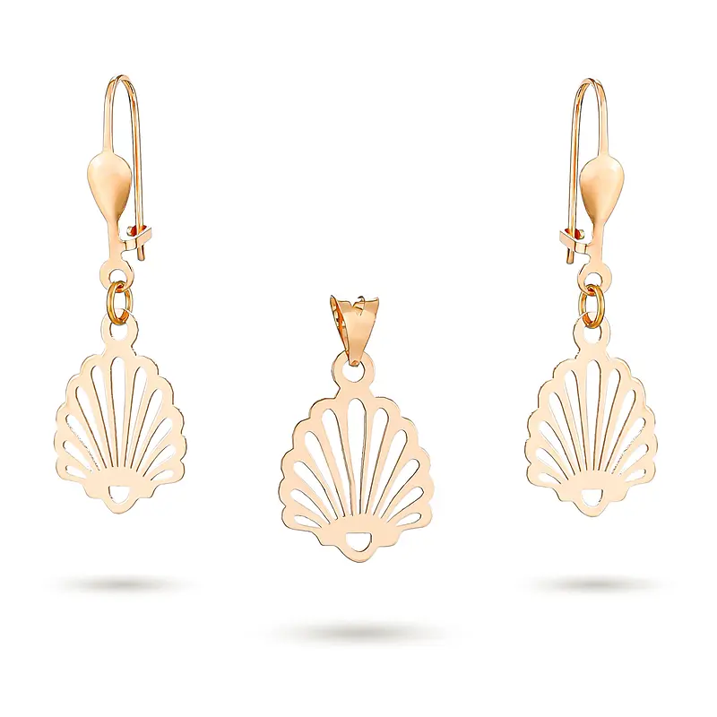 9d8acc932068d4d26e8a21b74245b4d9 نیم ست زنانه طلا صدف کد MT۵۱۹ - Image 1