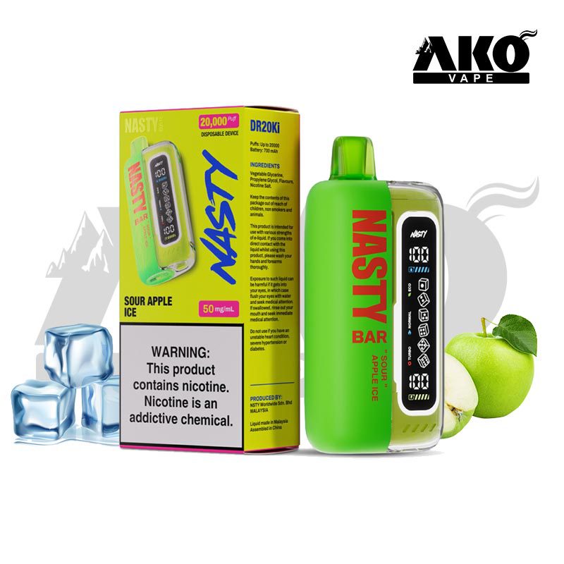 NASTY-BAR-DR20Ki-Sour-Apple-Ice پاد یکبار مصرف ۲۰۰۰۰ پاف NASTY BAR DR۲۰Ki نستی نیکوتین ۵۰ - Image 1