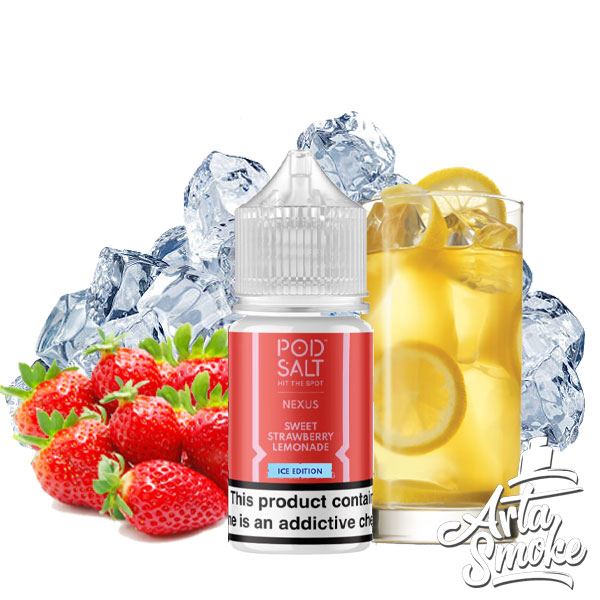 POD-SALT-SWEET-STRAWBERRY-LEMONADE-ICE-EDITION-1 سالت لیموناد توت فرنگی یخ پادسالت POD SALT SWEET STRAWBERRY LEMONADE ICE - Image 1