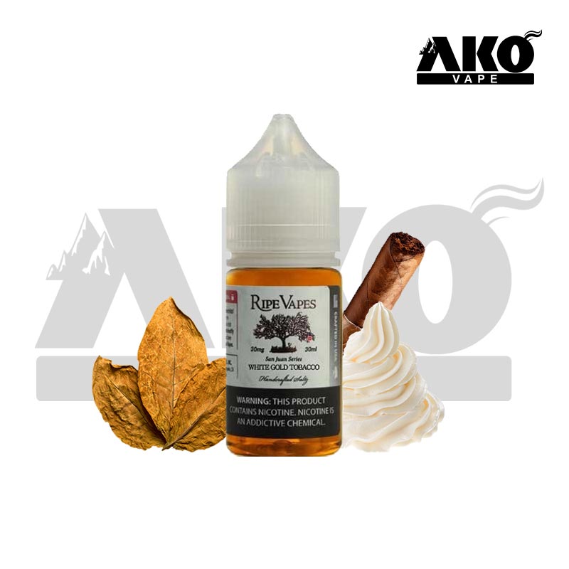 RIPE-VAPES-White-Gold-Tobacco-salt سالت وایت گلد تنباکو رایپ ویپز RIPE VAPES White Gold Tobacco - Image 1