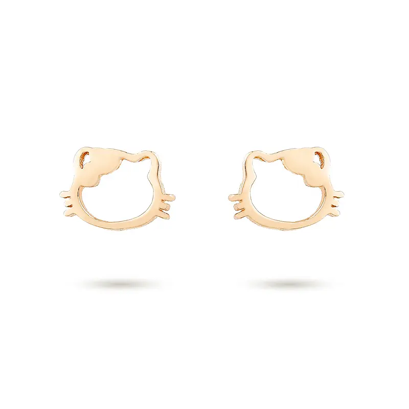 b2f862145b0a8bbd9f70923427539c8e گوشواره طلا زنانه میخی ماکان طرح کیتی MT۱۰۴۶ - Image 1