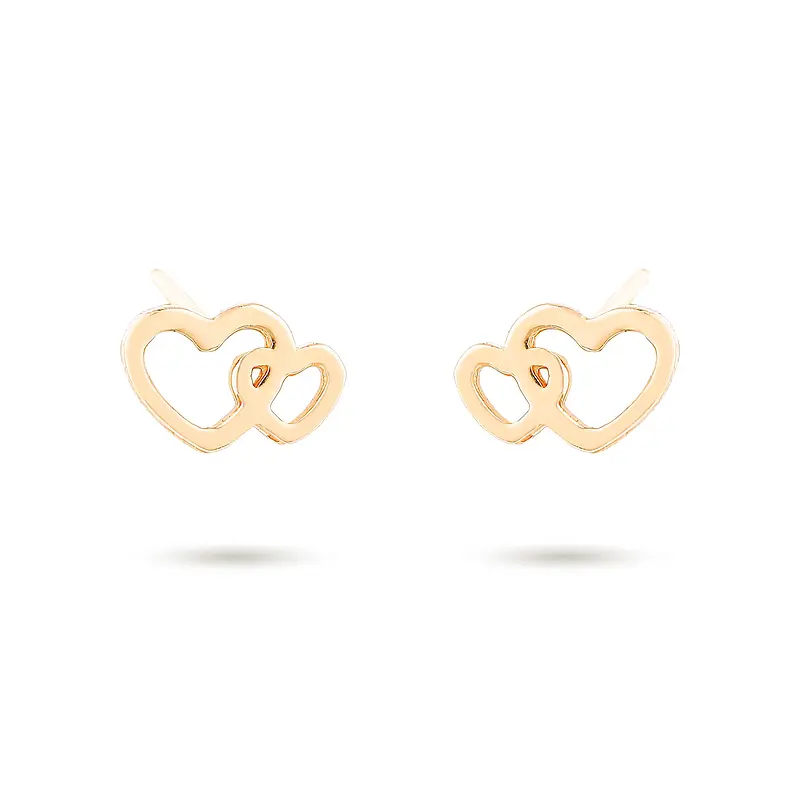 eef93402b9a6e47e55517d8e59dbae13 گوشواره طلا زنانه میخی ماکان طرح قلب MT۱۰۴۸ - Image 1