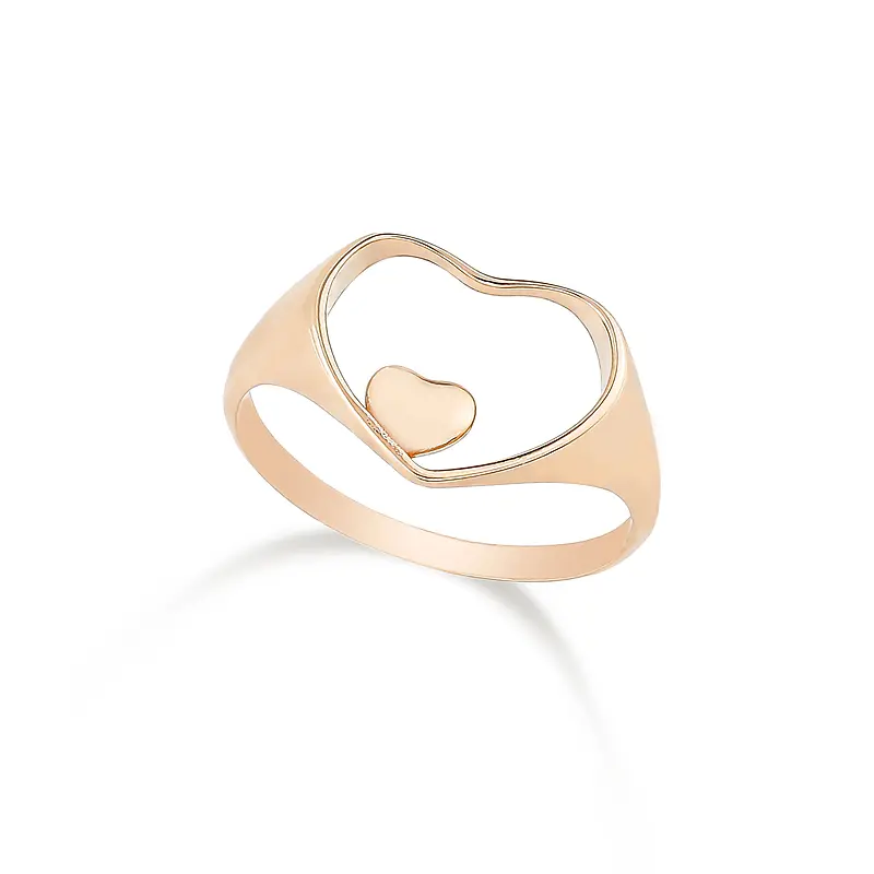 f55e98fb477b22ca1b3d53b54a646b2c انگشتر طلا زنانه مینیمال قلب کد MT۳۵۷ - Image 1